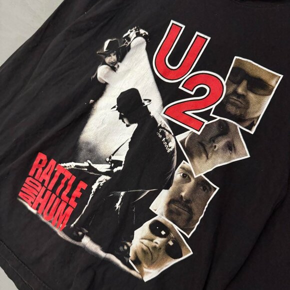 Vintage U2 Rattle and Hum Album Shirt Hoodie Black Size Large - Picture 3 of 7